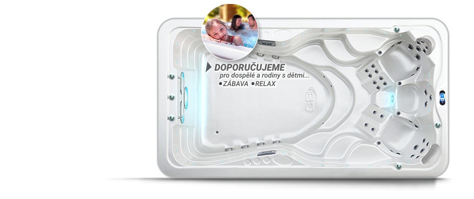 SWIM SPA Mollus je nízkoenergetický bazén s protiproudem od prodejce SPA-Studio® v Praze.