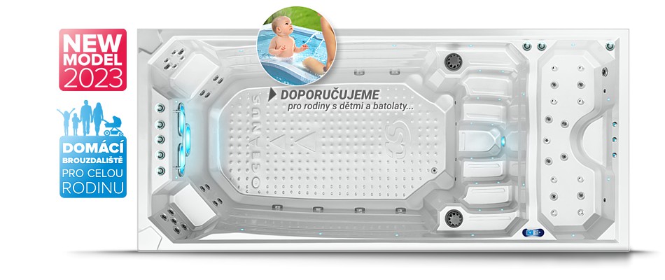 SWIM SPA Oceanus® je nízkoenergetický bazén s protiproudem od prodejce SPA-Studio® v Praze.