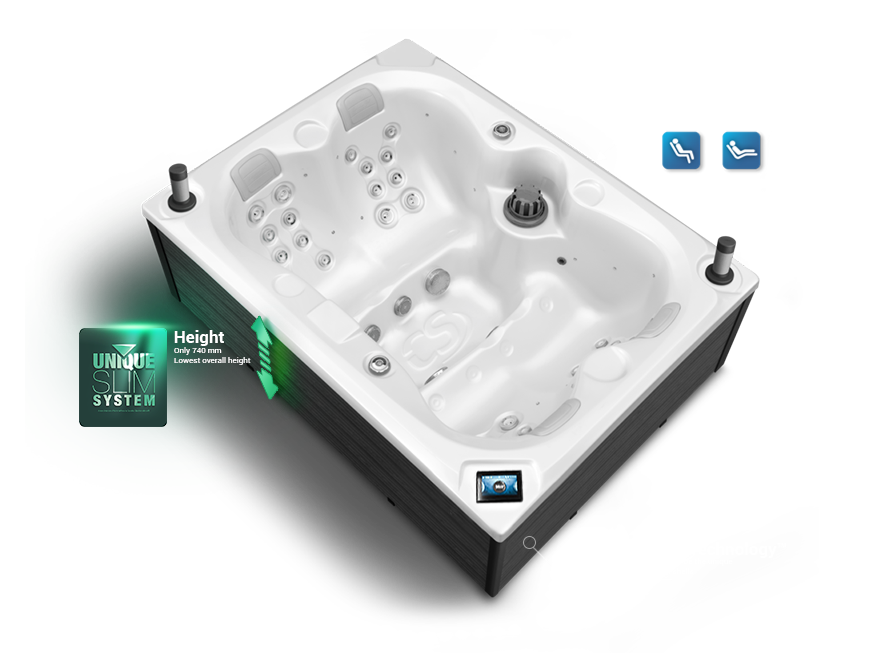 Clawn 2by4 - kompaktní vířivka řady Unique Slim System